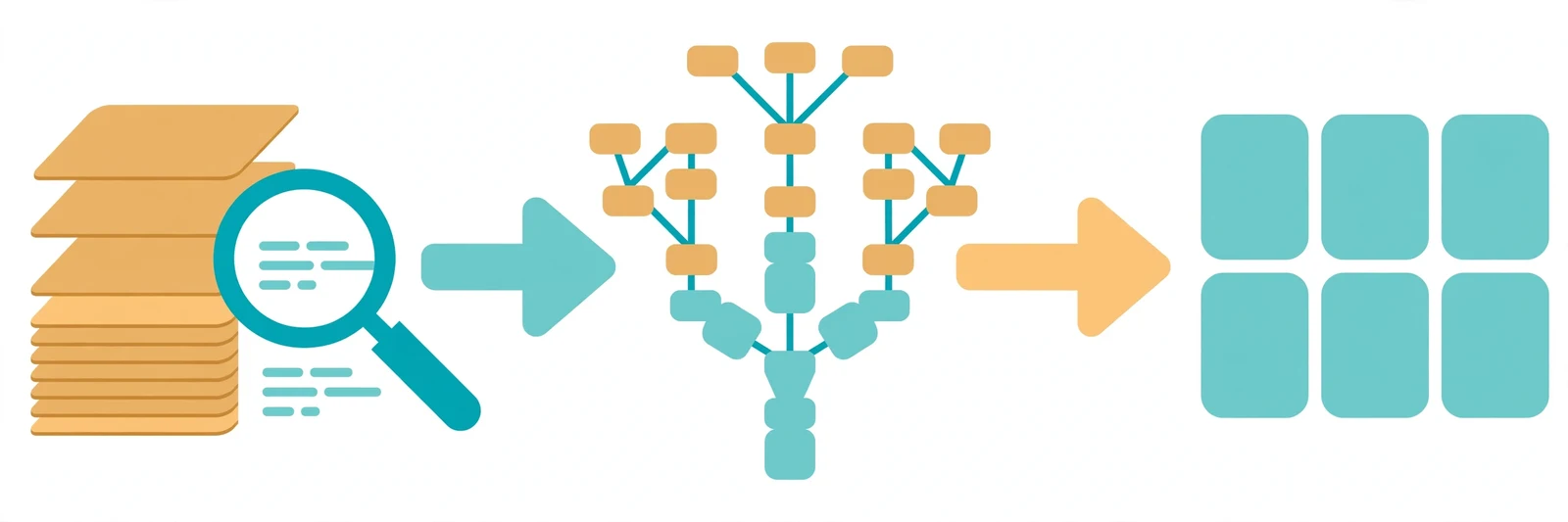 Text-free diagram of the DeepInfer pipeline in three stages: prefill reads the prompt, draft tokens are guessed and verified in parallel during decode, and output comes back in a fixed structured shape